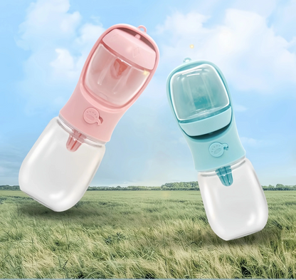 2 In1 Dog Cat Water Bottle with Storage Food and Water