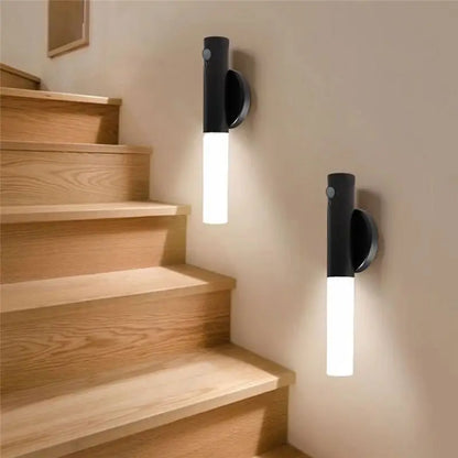 Applique Murale LED pour Couloir Rechargeable, Veilleuse Intelligente à Induction Corporelle, Applique Murale de Toilettes à Induction Domestique Blanche-AT30
